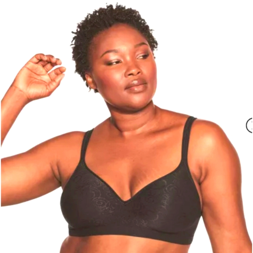 Bali Comfort Revolution Shaping Wireless Smoothing Bra DF 3463 Black 38D 38 D